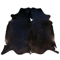 Handcrafted Dark Brown & White Cowhide Rug | Hypoallergenic - Non-Slip | Medium Size | Rustic Charm for Modern Home Decor