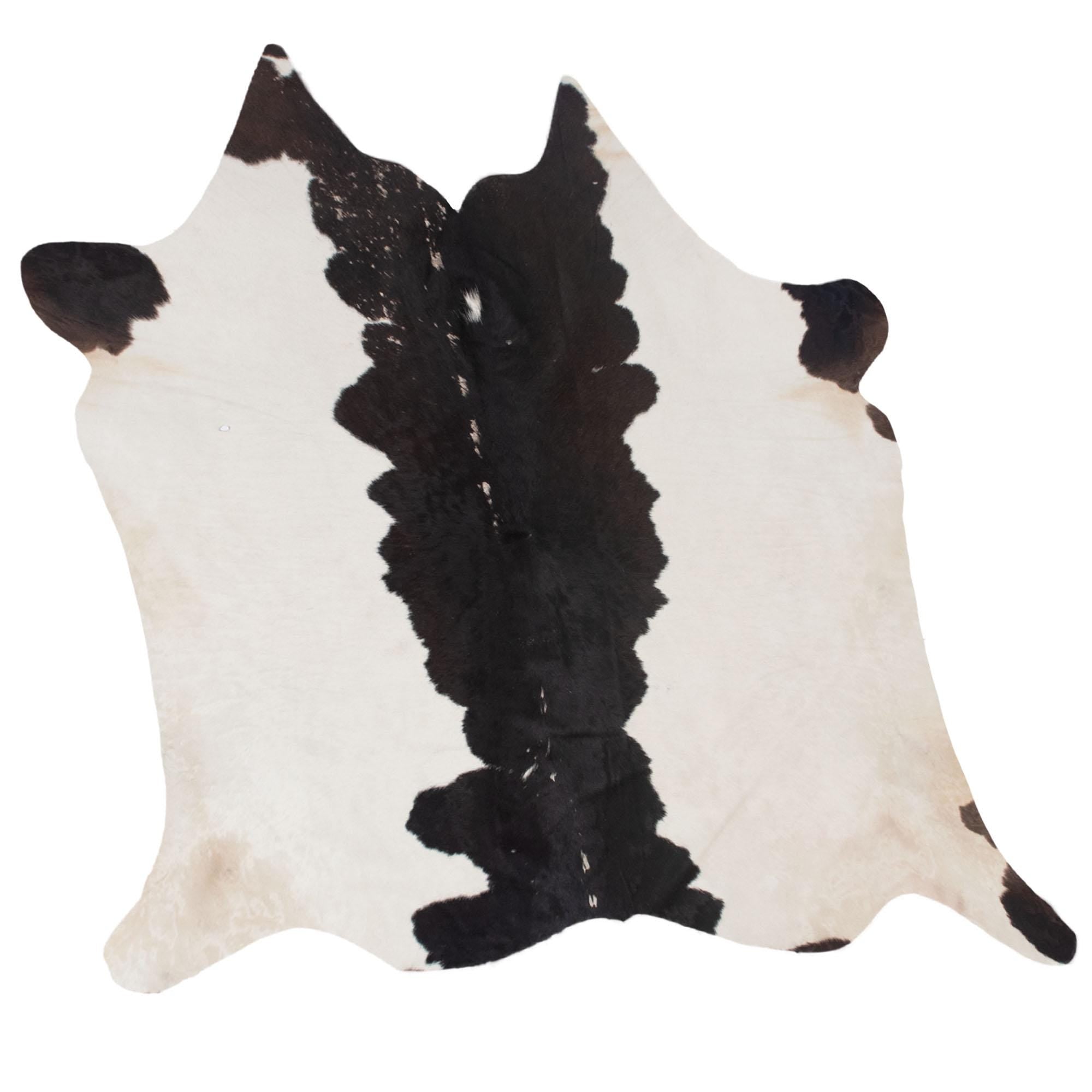 Luxurious Dark Brown & White Cowhide Rug - Hypoallergenic Large Animal Pattern Carpet for Lounge - Non Slip Suede Back - Free Shipping