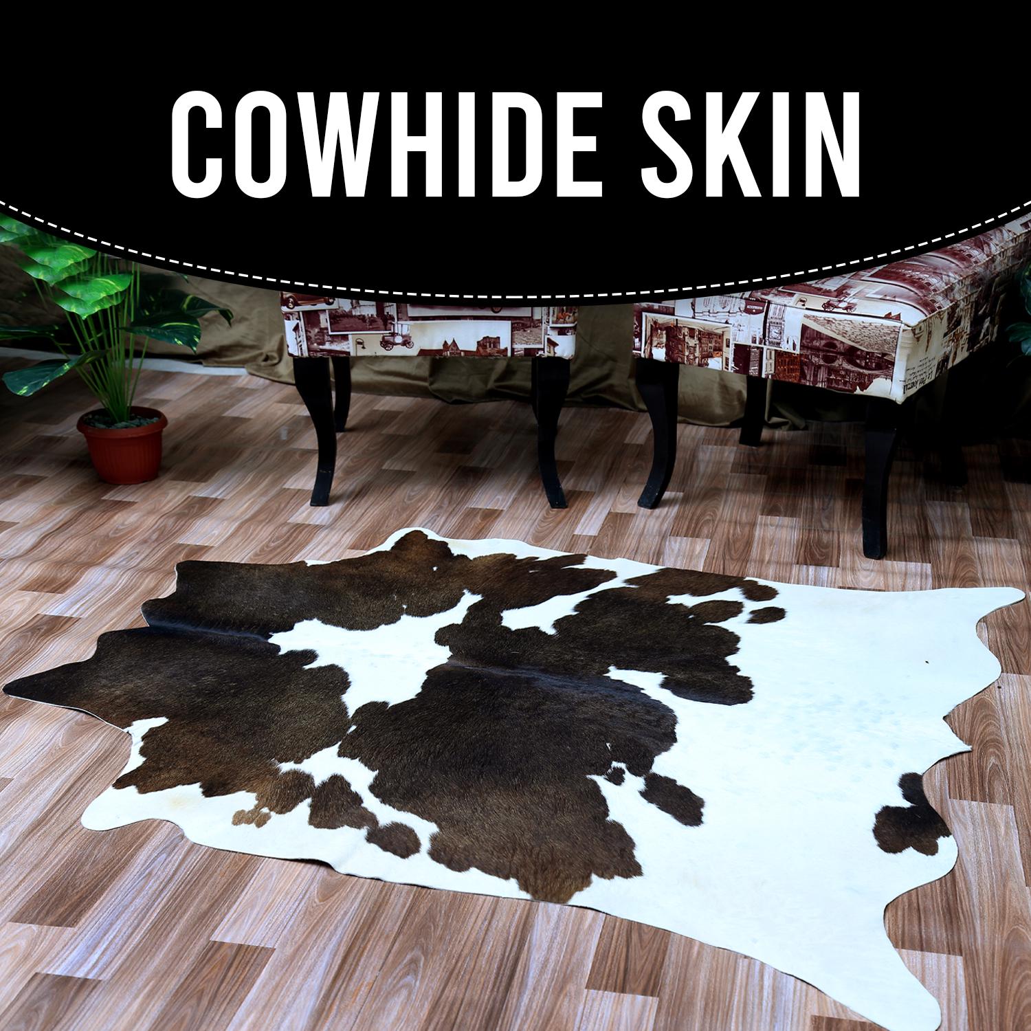Stunning Animal Print Cowhide Rug - Hypoallergenic, Non-Slip Suede Back, Hand-Selected Premium Hide - Free UK Shipping - Celestial Leather Limited