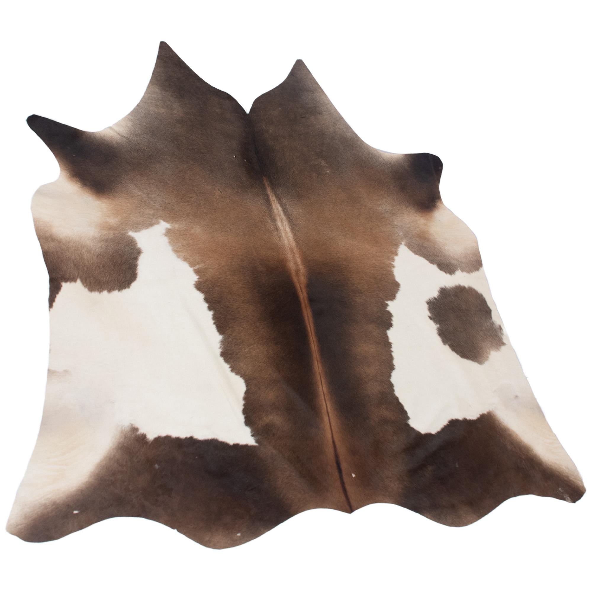 Luxurious Brown and White Cowhide Rug - Hypoallergenic, Non-Slip Backing, Non-Shedding - Perfect for Upholstery and Home Décor