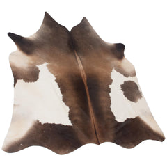 Luxurious Brown and White Cowhide Rug - Hypoallergenic, Non-Slip Backing, Non-Shedding - Perfect for Upholstery and Home Décor