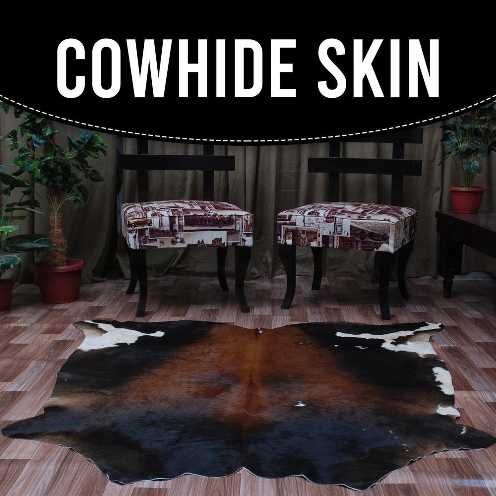 Luxury Red & White Cowhide Rug for Bedroom - Living Room - Hypoallergenic, Non-Shedding, Non-Slippery Suede Back - Large Size - Free - Celestial Leather Limited