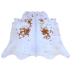 Luxurious Brown & White Cowhide Rug for Bedroom - Living Room - Hypoallergenic, Non-Slip, Non-Shedding, Top Quality, Free Shipping