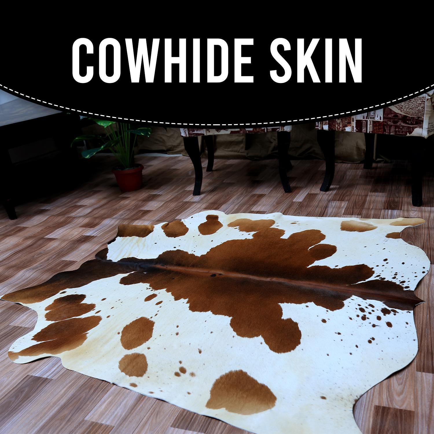 Luxury Red & White Cowhide Rug with Hypoallergenic Properties - Non-Slip Backing - Perfect for Bedroom and Living Room Decor - Free UK - Celestial Leather Limited