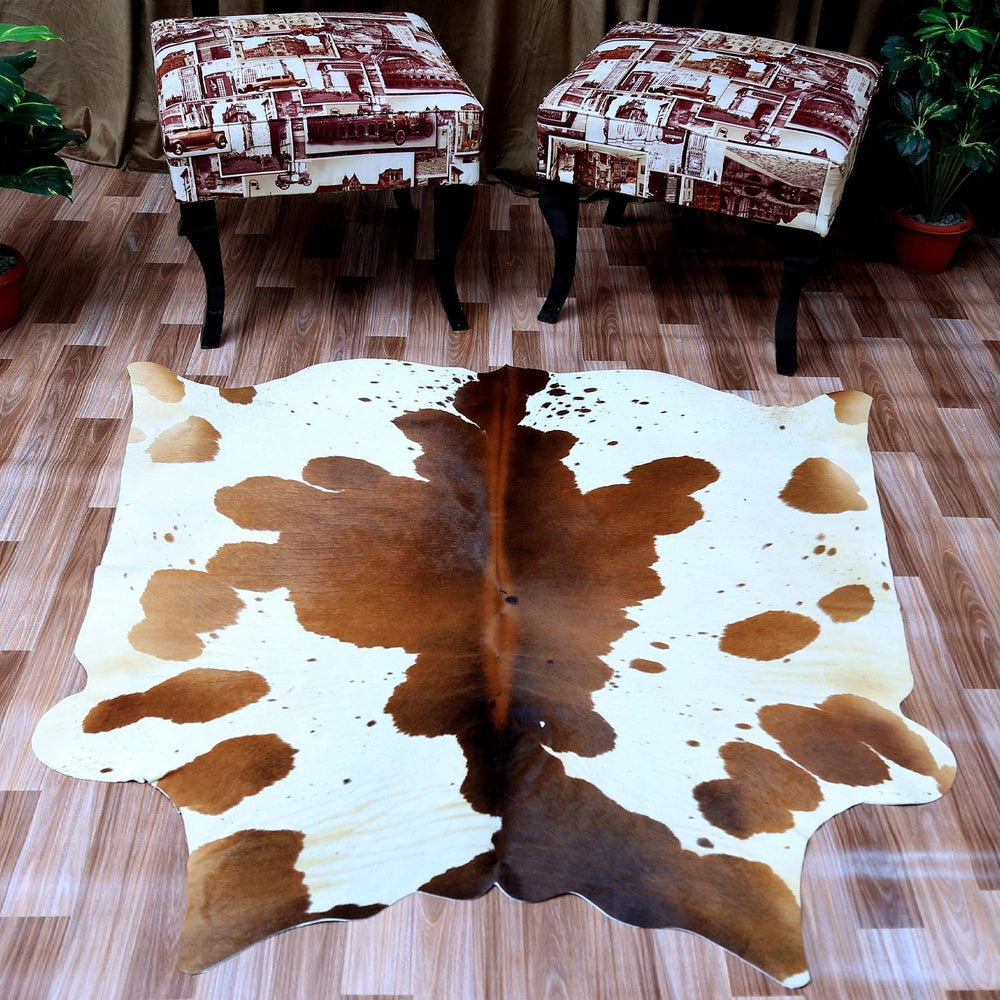 Luxury Red & White Cowhide Rug with Hypoallergenic Properties - Non-Slip Backing - Perfect for Bedroom and Living Room Decor - Free UK - Celestial Leather Limited