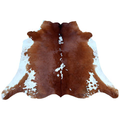 Luxury Red & White Cowhide Rug for Bedroom - Living Room - Hypoallergenic, Non-Slip Suede Back, Non-Shedding - Large Size - Free UK Shipping - Celestial Leather Limited