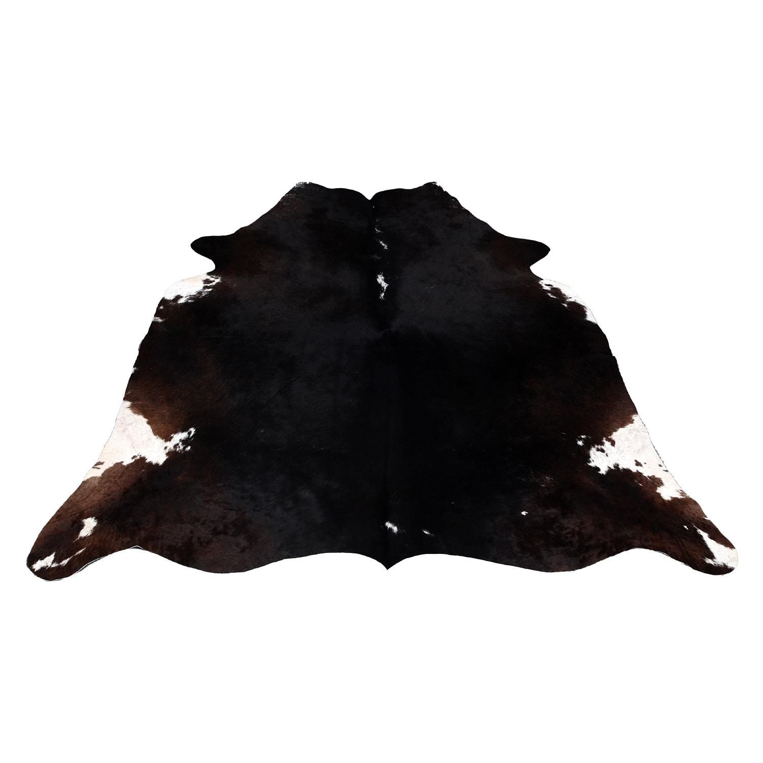 Luxurious Dark Brown & White Cowhide Rug, Hypoallergenic - Non-Slip - Handselected from Premium Hides, Stunning Centerpiece for Lounge - Celestial Leather Limited
