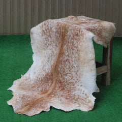 Luxurious Brown & White Goat Hide Rug - Premium Hair-On Skin, Unique Handcrafted Patterns - Hypoallergenic - Eco-Friendly - Various Sizes - Celestial Leather Limited