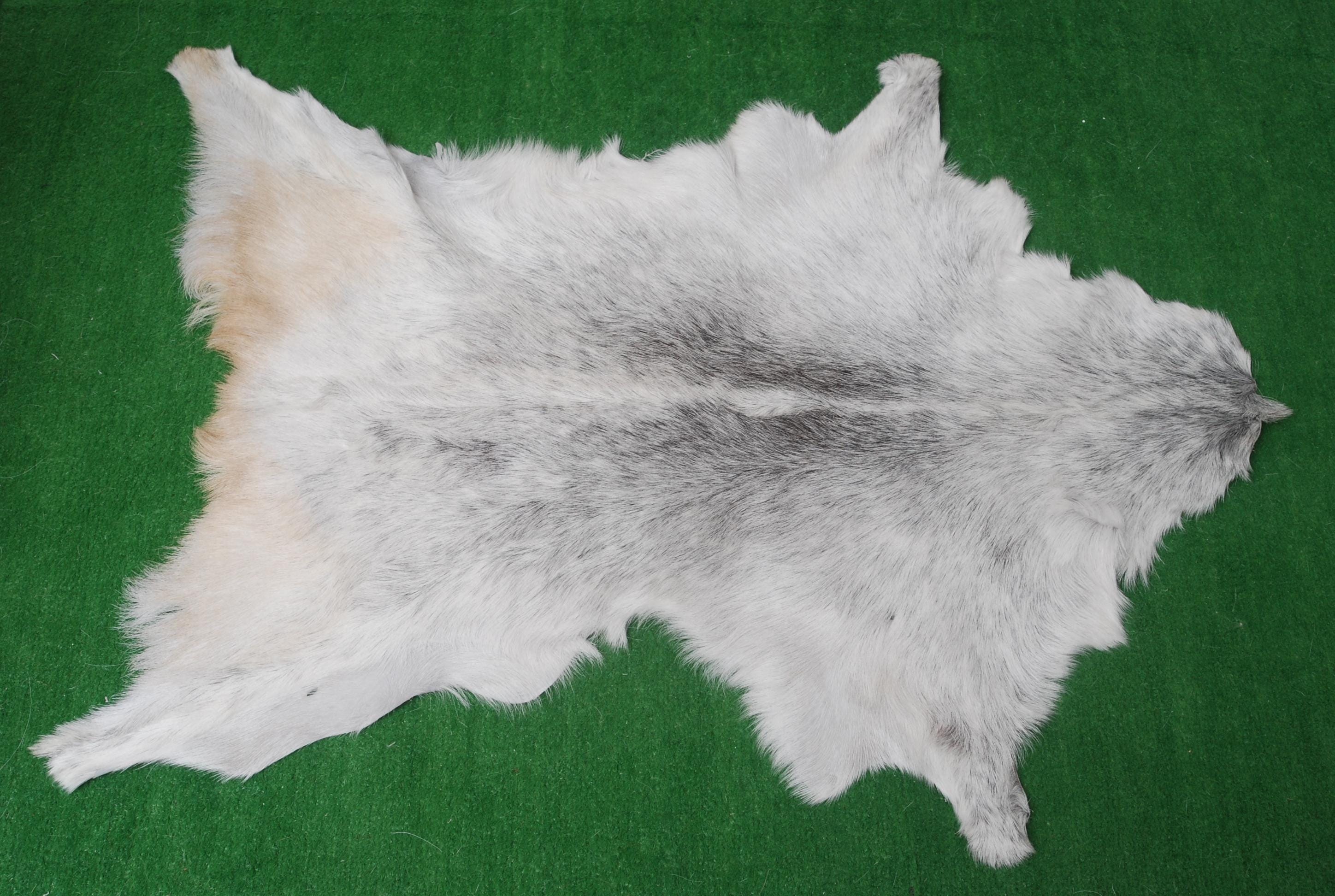 Luxury Grey Goat Skin Rug - Hypoallergenic Non-Shedding Floor Rug with Suede Back for Safety - Handmade Eco-Friendly Home Decor - Celestial Leather Limited