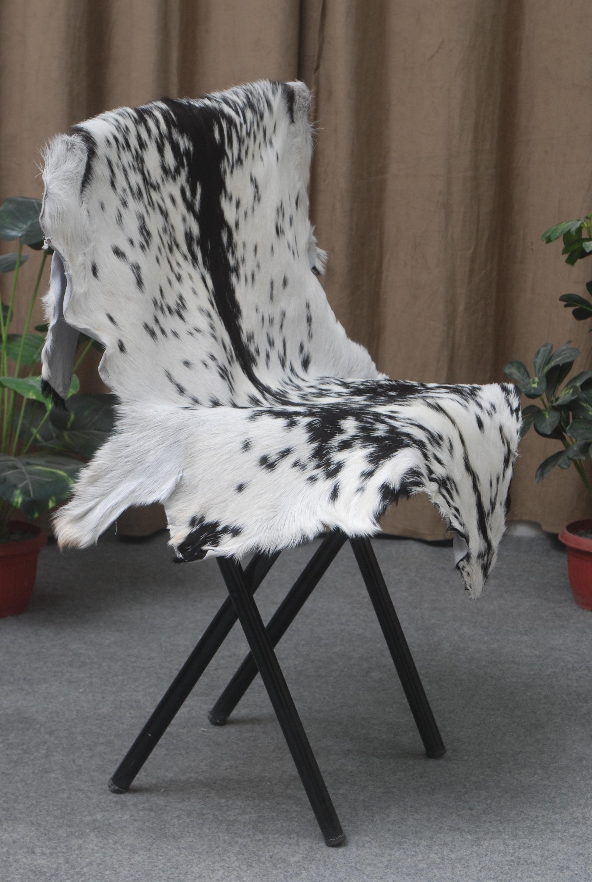 Luxury Handmade Black White Goat Skin Rug - Soft, Pet-Friendly, Non-Shedding, Eco-Friendly Rustic Decor - Celestial Leather Limited