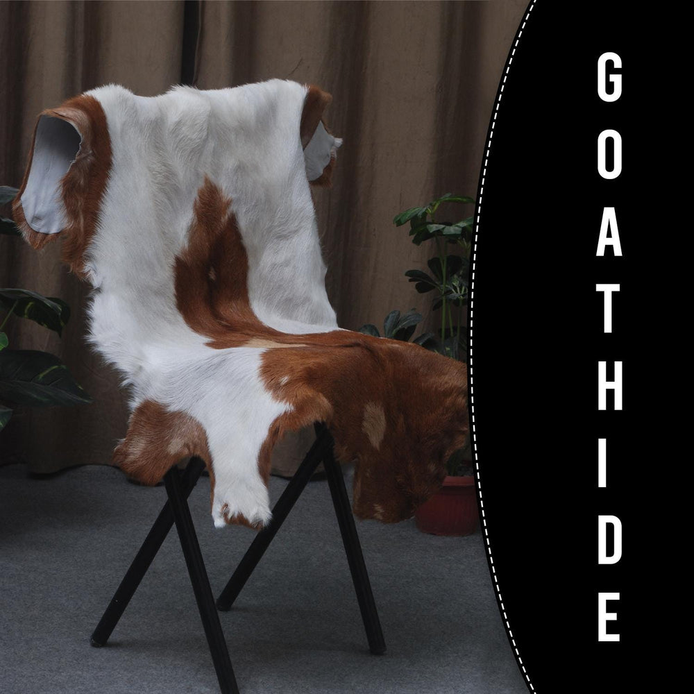 Luxury Multicolor Goat Skin Rug - Handmade from 100% Pure Goat Skin, Hypoallergenic, Non-Slip Suede Back, Sustainable Eco-Friendly Décor - Celestial Leather Limited