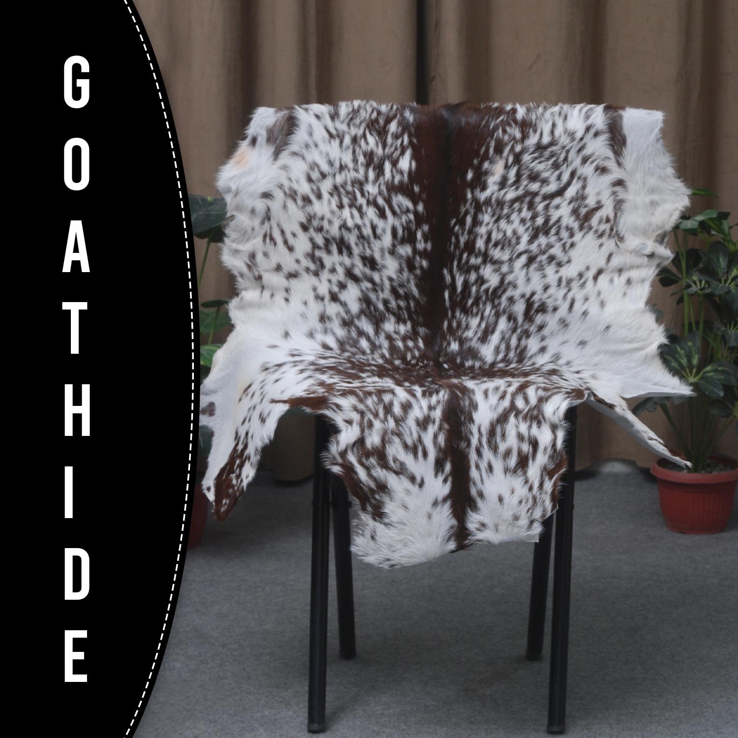 Luxury Handmade Black White Goat Skin Rug - Soft, Pet-Friendly, Non-Shedding, Eco-Friendly, Unique Colour Variations, Hypoallergenic - Celestial Leather Limited