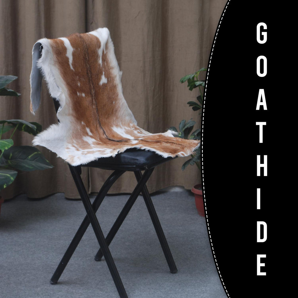 Luxury Brown & White Goat Skin Rug - Premium Handcrafted Hide Rug for Home Decor - Celestial Leather Limited