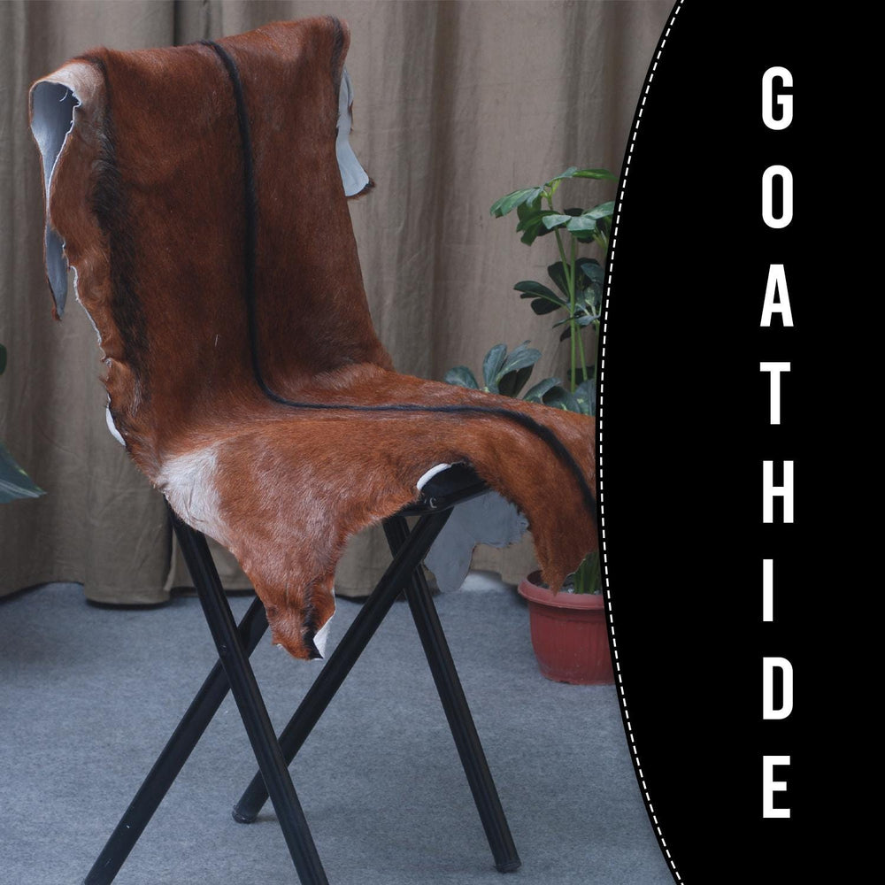 Luxury Brown & White Goat Hide Rug - Premium Natural Hair-on Goat Skin - Handcrafted Eco-Friendly Home Decor - Unique Patterns - Non-Slip - Celestial Leather Limited