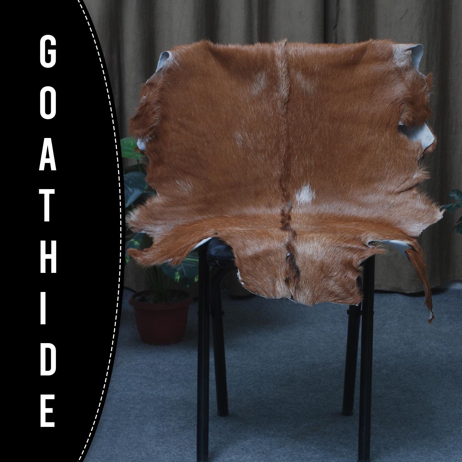 Luxuriously Soft Dark Brown & White Genuine Goat Fur Rug - Eco-Friendly, Non-Shedding, and Hypoallergenic - Unique Patterns - Handcrafted