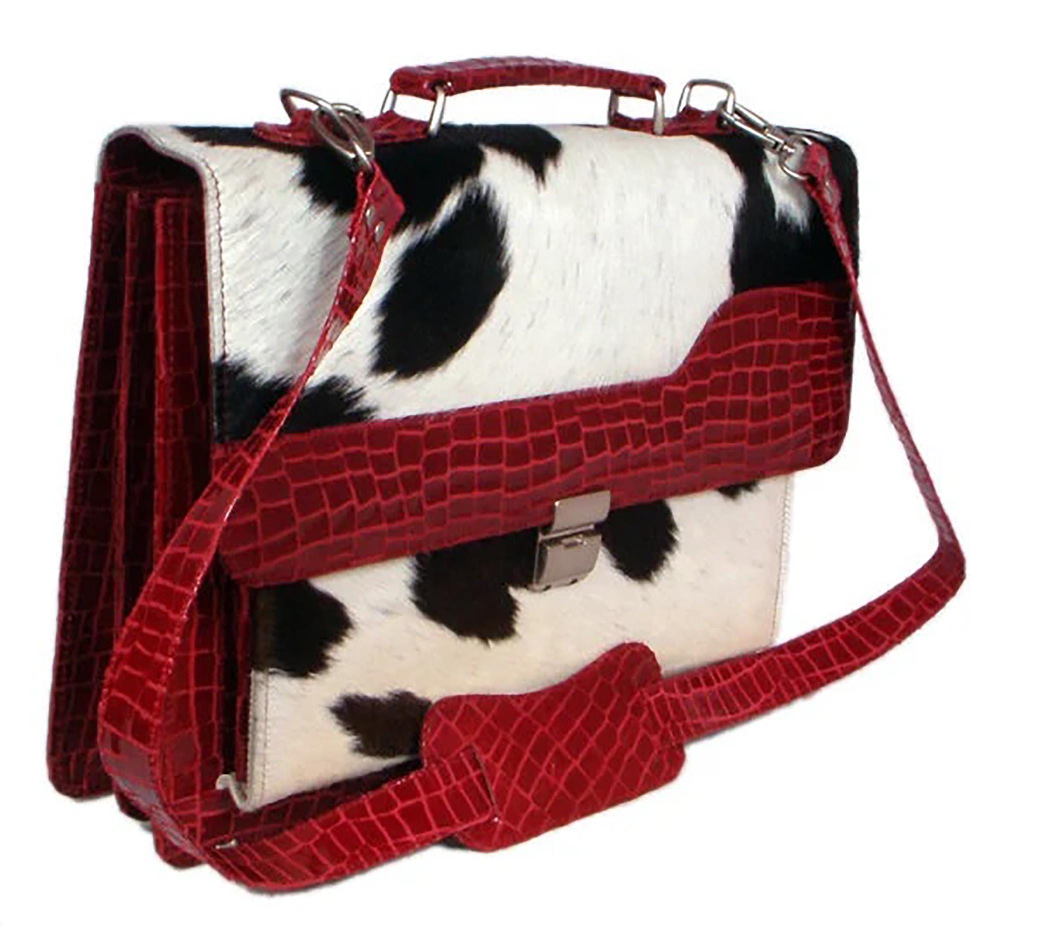 Luxury Vintage Cowhide Leather Shoulder Bag, Handmade Hair On Cowhide Handbag, Colourful Cowhide Purse, Unique Structured Design