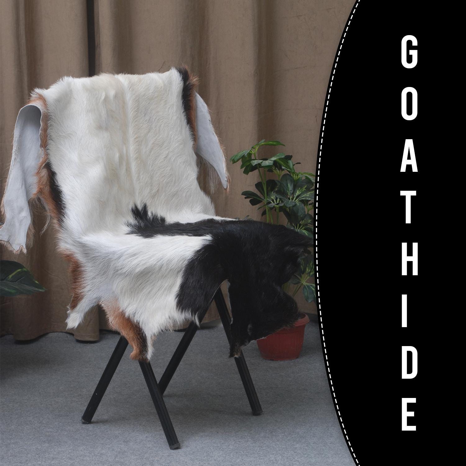 Luxury Multicolour Goat Skin Rug Handmade from 100% Pure Goat Skin | Soft, Durable, Hypoallergenic, Eco-Friendly | Unique Colour Variations,