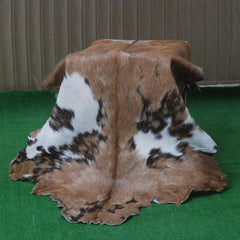 Luxurious Handmade Multicolour Goat Skin Rug - Soft, Kid & Pet-Friendly, Non-Shedding, Sustainable - Eco-Friendly - Unique Art Piece